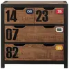 Commode - Vipack - Alex - Pin massif - Laqué noir - 4 tiroirs - Style industriel