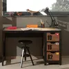 Bureau - VIPACK - Alex en pin massif et MDF - 3 tiroirs - style industriel