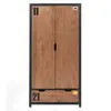 Paris Prix Armoire 2 portes 1 tiroir pin massif foncé et noir Alex