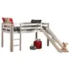 Lit Mi-Hauteur 90x200 avec Toboggan Sommier Inclus Vipack Pino - Blanc