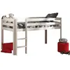 No Name Vipack Pino Lit sureleve en pin massif 90x200cm avec sommier Blanc