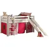 vipack Lit toboggan 90x200 cm avec tente fleur pin massif blanc Pino