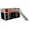 vipack Lit toboggan 90x200 cm avec tente pirate noir pin massif blanc Pino