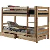 vipack Lit superposé 90x200 cm avec 2 tiroirs pin massif clair Pino H 140 cm