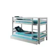 Vipack - PINO Lit enfant superposé 90x200 cm + lit gigogne - Blanc