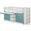 vipack Lit mezzanine Bonny 95 en MDF avec bureau intégré et rangements...