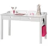 vipack M&s - Bureau 2 tiroirs 130x60x84,5 cm en pin blanc - amorena
