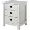 Paris Prix Table de chevet Amori - Vipack - MDF vernis blanc - 3 tiroirs