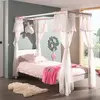 Lit enfant 90 x 200 cm tête de lit lapin rose - VIPACK
