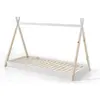 vipack Lit cabane tipi en bois massif avec sommier 90x200cm CHARLES blanc Taille unique