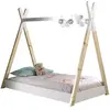 vipack Lit cabane tipi en bois massif avec sommier 70x140cm CHARLES blanc Taille unique