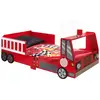 Lit enfant avec matelas - Vipack - Pompier - 70x140cm - Rouge - 1 place - MDF