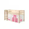 vipack Lit mezzanine 90x200 cm avec tente princesse pin massif clair Pino