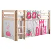 VIPACK Bed, Scandinavian, Pine, and, Textile, Brun, Single