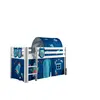 Lit mi-hauteur 90x200 avec sommier et housse Astro Pino - Vipack - Blanc