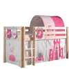 vipack Lit mi-hauteur 90x200 sommier inclus housse princesse beige