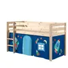 Vipack Lit surélevé 90x200 cm avec échelle naturel décor fusée - pino