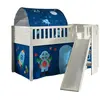 vipack Lit Enfant Toboggan, Tente & Tunnel Scott Astro 90x200cm Blanc