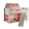 vipack Lit Enfant Toboggan, Tente & Tunnel Scott Spring 90x200cm Blanc