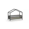 vipack Lit cabane en bois massif avec barrières 90x200 cm ATLANTA gris anthracite Taille unique
