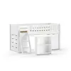 vipack Lit Scott Bureau 2 Commodes Blanc