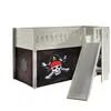 vipack Lit Enfant Toboggan & Tente Scott Caribian Pirates 90x200cm Blanc