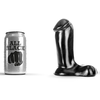 Gode Réaliste 14 cm avec Base Large et Boules Tendus - Noir