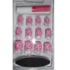 WIDMANN Kit Faux Ongles Rose Motif Bulles et Coeurs