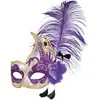 Masque Loup Plume Violet