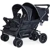 CHILDHOME Poussette Quadruple noire habillage pluie,housse de protection