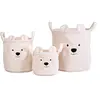 CHILDHOME Panier rangement enfant ours en peluche vieux blanc lot de 3