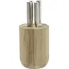 Set de couteaux en acier gris avec bloc en bois marron 16x16x35cm Base - Serax