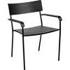 Chaise en aluminium avec accoudoirs noir August - Serax
