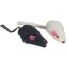 Jouet Chat - Flamingo lot de 2 Souris Blanc et noir - 5 cm