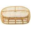 J-LINE Canapé 2 Places Rotin & Coussin "Lise" 137cm Naturel