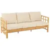 J-LINE Canapé 3 Places Rotin & Coussin "Elise" 187cm Naturel