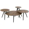Hellin Lot de 4 Tables Basses en Bois "Teck" 70cm Naturel