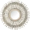 J-line Miroir rond cadre en bois vieilli D100cm