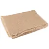 PARIS PRIX Plaid uni effiloché 130x180cm beige
