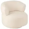 PARIS PRIX Petit fauteuil 77x83x73 cm en tissu effet laine blanche
