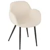 PARIS PRIX Chaise repas 53x58x80,5 cm en tissu effet laine blanche