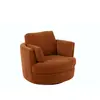 HELLIN Fauteuil pivotant rond 109x100x89 cm en tissu rouille