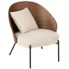 Fauteuil Lounge Design "Lone" 81cm Marron & Beige