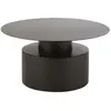 HELLIN Table basse ronde design en métal noir d80 - monza