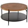 Table basse ronde 80x80x45,5 cm naturel et noir