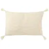J-Line Coussin Rectangle+Floches Coton Crème TU