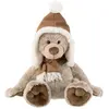 J-Line Ours + Chapeau Peluche Polyester Marron Large TU
