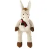 J-Line Âne + Echarpe Peluche Polyester Beige/Marron Large TU