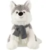J-Line Peluche husky écharpe 40cm gris