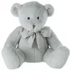 J-Line Ourson Peluche Noeud Polyester Gris  Large TU